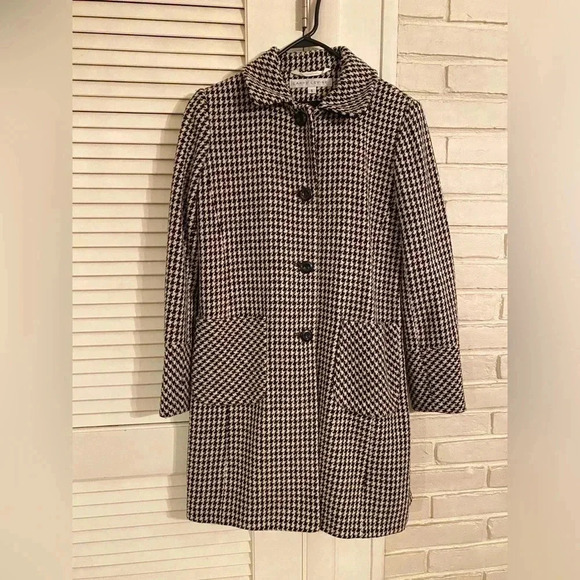 Larry Levine Herringbone Women's Coat Size 6 Black and White Vintage - Picture 1 of 11